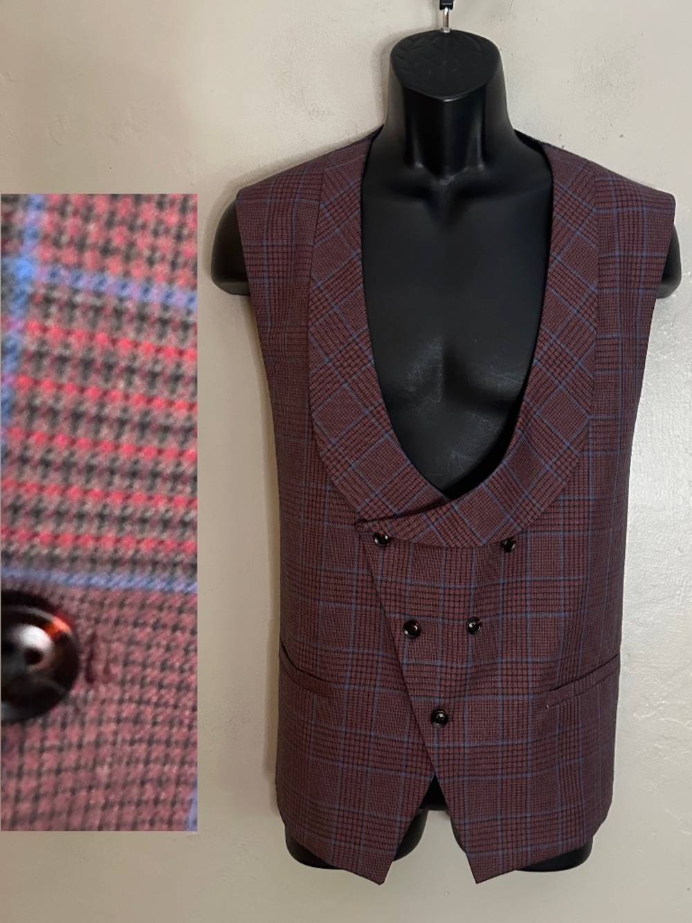 Steven Land Double Breasted Waistcoat 46L Gently worn 65% polyester/35% rayon